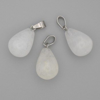 Droplet Pendant with Rock Crystal 19x13mm+-, length 29mm+