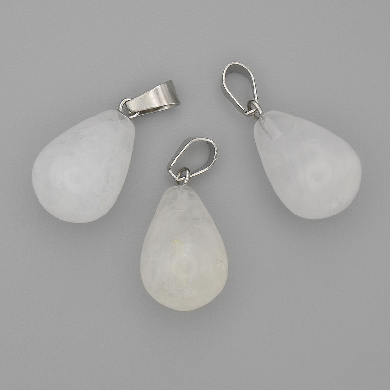 Droplet Pendant with Rock Crystal 19x13mm+-, length 29mm+