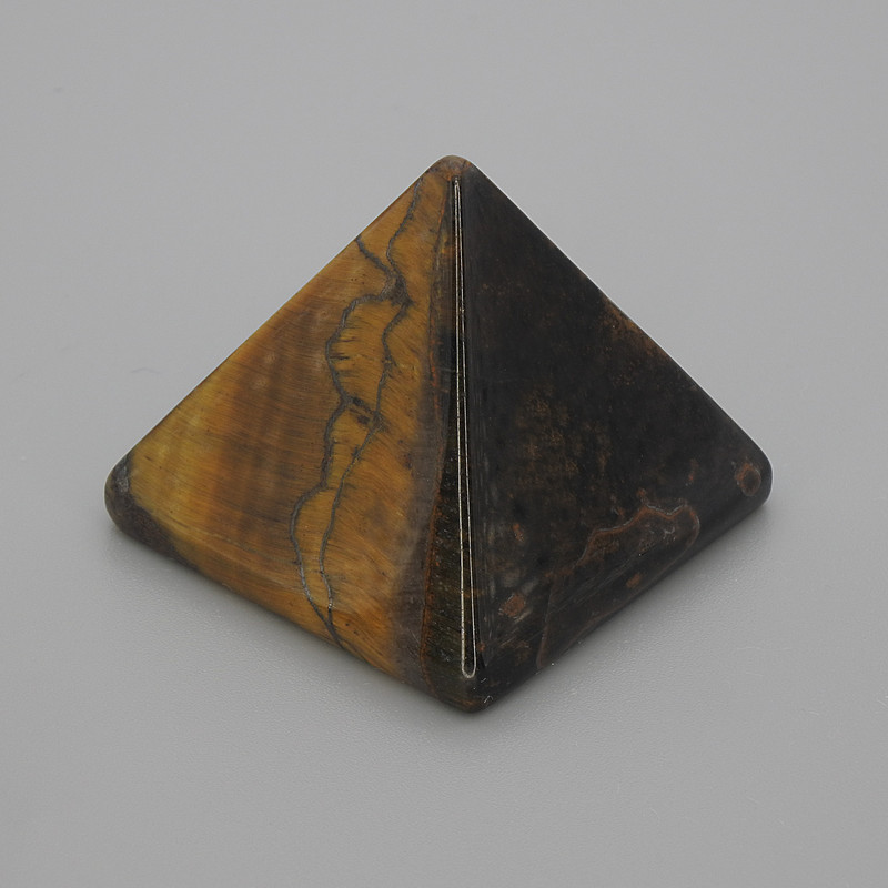 Tiger's Eye Stone Pyramid, natural stone, 30x30mm ±, 25mm wide ±