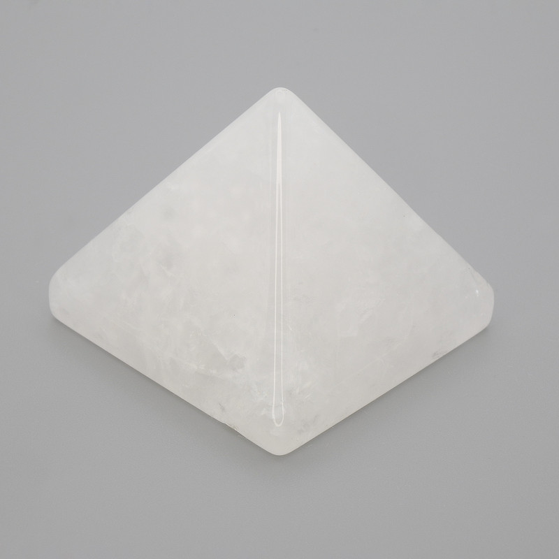 Pyramid Ornament Natural Stone Quartz Crystal, 38x38mm±, 33mm± wide