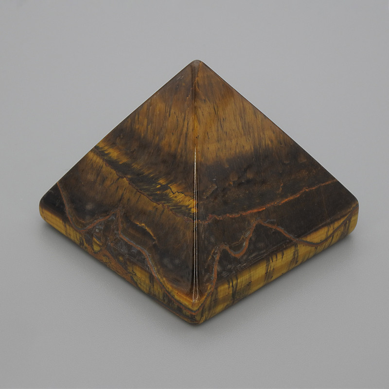 Pyramid - natural Tiger's Eye stone, 38x38mm±, 33mm± wide
