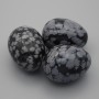 Snowy Obsidian Stone Egg, diameter 40×30± mm