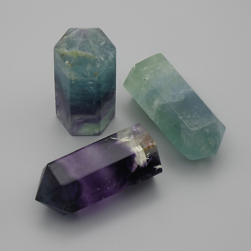 Souvenir Pencil Natural Stone Fluorite, diameter 36×16mm (price per 1 pc)