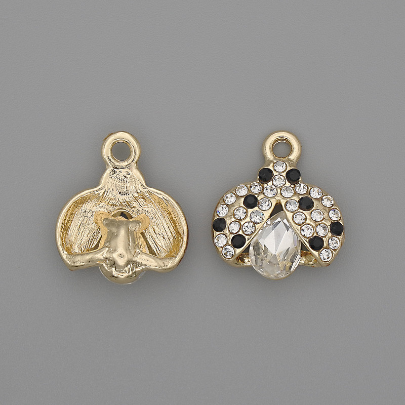 Pendant Charm Sun Shape with Rhinestones, Silver Metal, diameter 15.5x15.5x5mm±, pack of 2