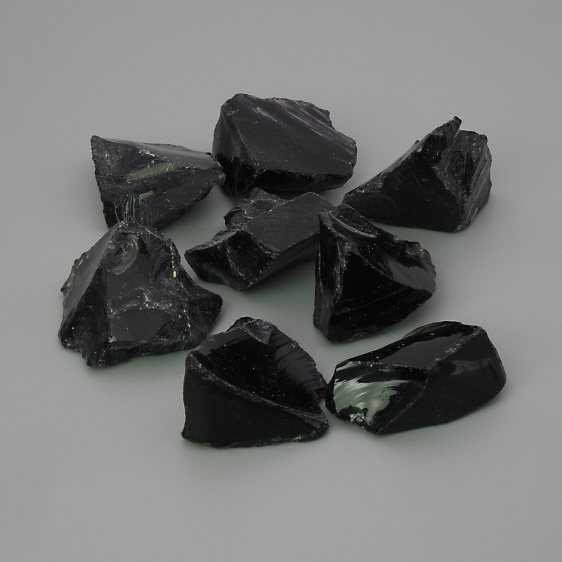 Volcanic Obsidian Natural Stone Unpolished Souvenir Stone ~ sizes 25x8-23x12-15mm (+-) (Price per 100 g)