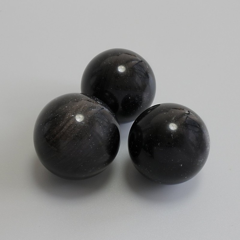 Souvenir Sphere of Natural Stone Silver Obsidian, diameter 30mm±, weight from 30g