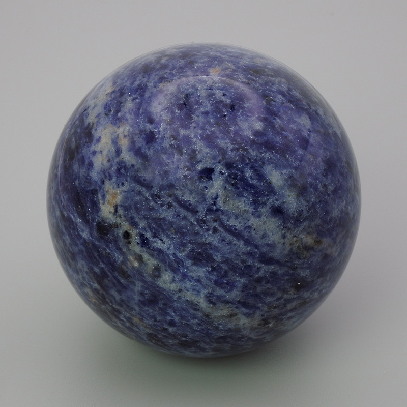 Sodolite Natural Stone Globe, 53mm ± diameter, weight from 200 g (Price per 100 g)