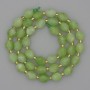 Natural Stone Beads Chrysoprase Olivine Faceted Round Beads, 9.5x7.5 mm, 3mm+± seed beads, 35 cm+ length