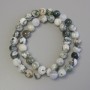 Moss Agate Beads on Fishing Line Smooth Sphere, diameter 8.5mm±, length 39cm±