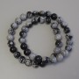 Snowy Obsidian Beads on Thread Smooth Round Beads 8mm±, Length 38cm±