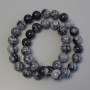 Snow Obsidian Beads on Thread - Smooth Round 11mm Dia., 38cm Length