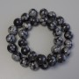 Snowy Obsidian Beads on Thread Smooth Round Bead, diameter 12mm±, length 38cm±