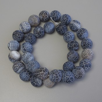 Frosty Agate Beads on Thread Smooth Round Bead, 12mm diameter±, 39cm length±