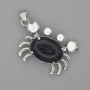 Crab Pendant Aventurine Night of Cairo 40×22mm± Silver Metal