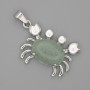 Pendant Crab Jade 40x22mm± Silvered Metal