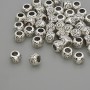 Bead findings inlay bead color metal silver, diameter 6×4mm± hole, diameter 3mm± packaged 20 g (~45 pcs)