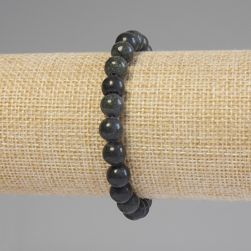 Serpentine Bracelet Smooth Bead, 8mm diameter ±, 18cm length ± stretch