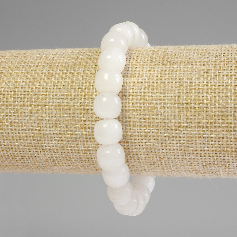 Bracelet Mountain Crystal Round Cabochon, 10x9mm diameter +-, stretch length 18cm +-