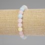 Morganite Bracelet Smooth Bead, 8mm diameter, 18cm length, stretch