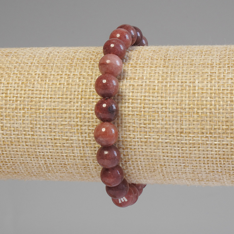 Selenite Bracelet Smooth Bead, 8mm Diameter ±, Length 18cm ± Stretch