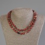 Long Beads Necklace Red Jasper Smooth Round, 9mm±, 84cm±