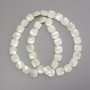 Mother-of-P pearl Beads square, diameter 10x10mm±, length 40cm± on thread