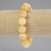 Yellow Agate Bracelet Smooth Beads, 14mm diameter, 18cm length, stretch