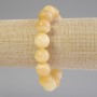 Yellow Agate Bracelet Smooth Beads, 14mm diameter, 18cm length, stretch