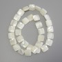 Shell Pearl Beads, square shape, 12x12mm diameter, length 40cm on thread