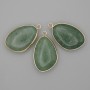 Nephrite Pendant in Golden Metal Setting 21x35 mm