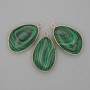 Malachite Pendant in Gold-Tone Setting 21×35 mm