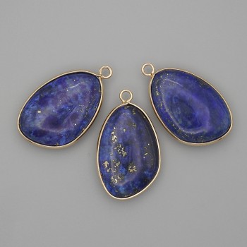 Lapis Lazuli pendant in a gold-tone setting 21×35 mm+