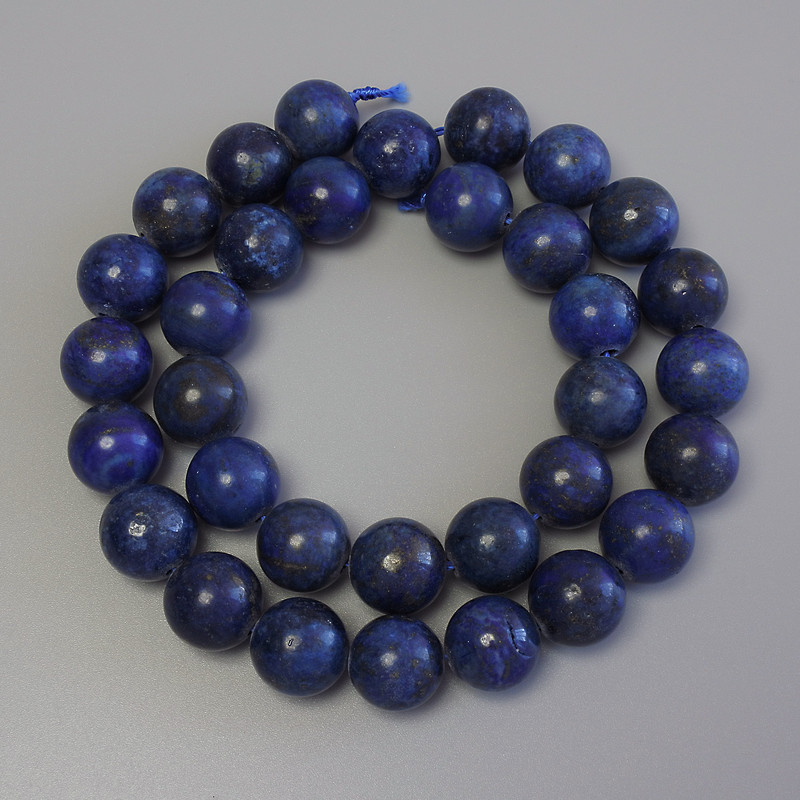 Lapis Lazuli Beads Smooth Sphere 12mm± on Thread, 38cm+ Length