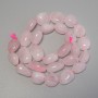 Rose Quartz Teardrop Beads, drilled, 12–19mm diameter, on thread, 40cm length+