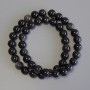 Silver Obsidian Beads Smooth Ball 9mm ± on a thread, 38cm+
