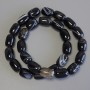 Agate Barilo Beads, diameter 14x10 mm ± on thread, length 38 cm+