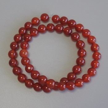 Carnelian Beads smooth round 8mm on thread, 37cm+ length