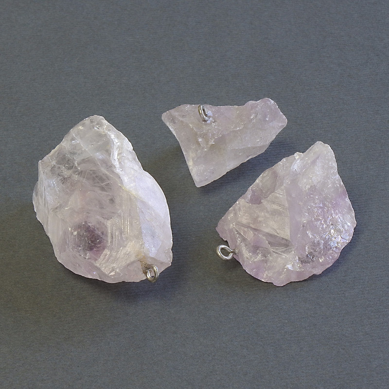 Amethyst pendant natural stone unpolished from, diameter 29-48×20-28mm+- assortment size