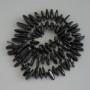 Beads Black Tourmaline Chunk Needle Shaped 13-18×2-5mm+- Bead 3mm+- On Thread, Length 39cm+