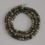 Green tourmaline beads, faceted cube shape, 4x4 mm, on a thread, 40 cm length