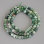 Emerald Beads faceted cube, 4×4 mm, on thread, length 39 cm+
