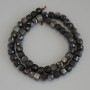 Silvery Obsidian Beads Faceted Cube, 7×7 mm diameter, on thread, 40 cm+ length