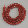 Carnelian Beads, Multifaceted, 6mm Diameter ± on Thread, 37cm Length+
