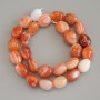 Carnelian Beads Pearly-cut, diameter 16-19×11-13mm± on thread, length 40cm+