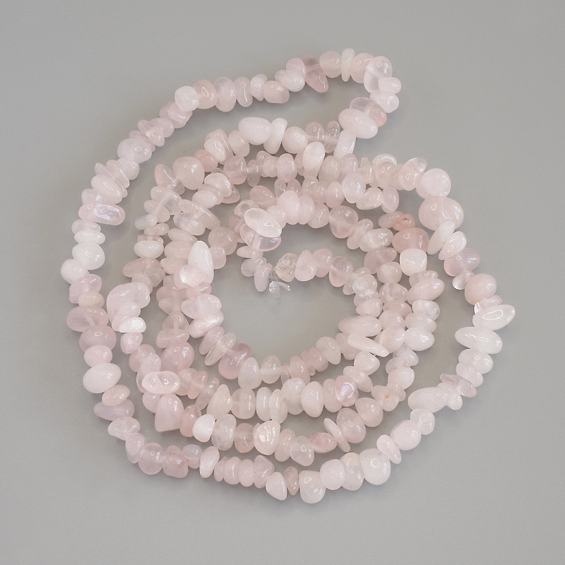 Beads Pink Quartz Chip 7-10×5 mm ± on strand, length 80 cm+