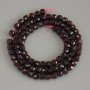 Garnet Beads, faceted cube shape, diameter 4.5×4.5 mm, on a thread, length about 39 cm+