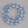 Aquamarine Beads, Faceted Grain Shape, 8x6 mm, 5mm+- Seed Beads 3mm+- on Thread, 37 cm+ Length