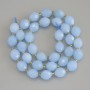 Aquamarine Beads Faceted Rice Bead, 10×8 mm, 3mm Seed Beads on Thread, 38 cm Length