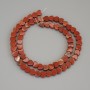 Red Jasper Heart Beads, 6x6x2, 5mm+- on thread, length 37cm+