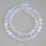 Moonstone Heart Beads, 8x8x2 mm+, on thread, length 38 in